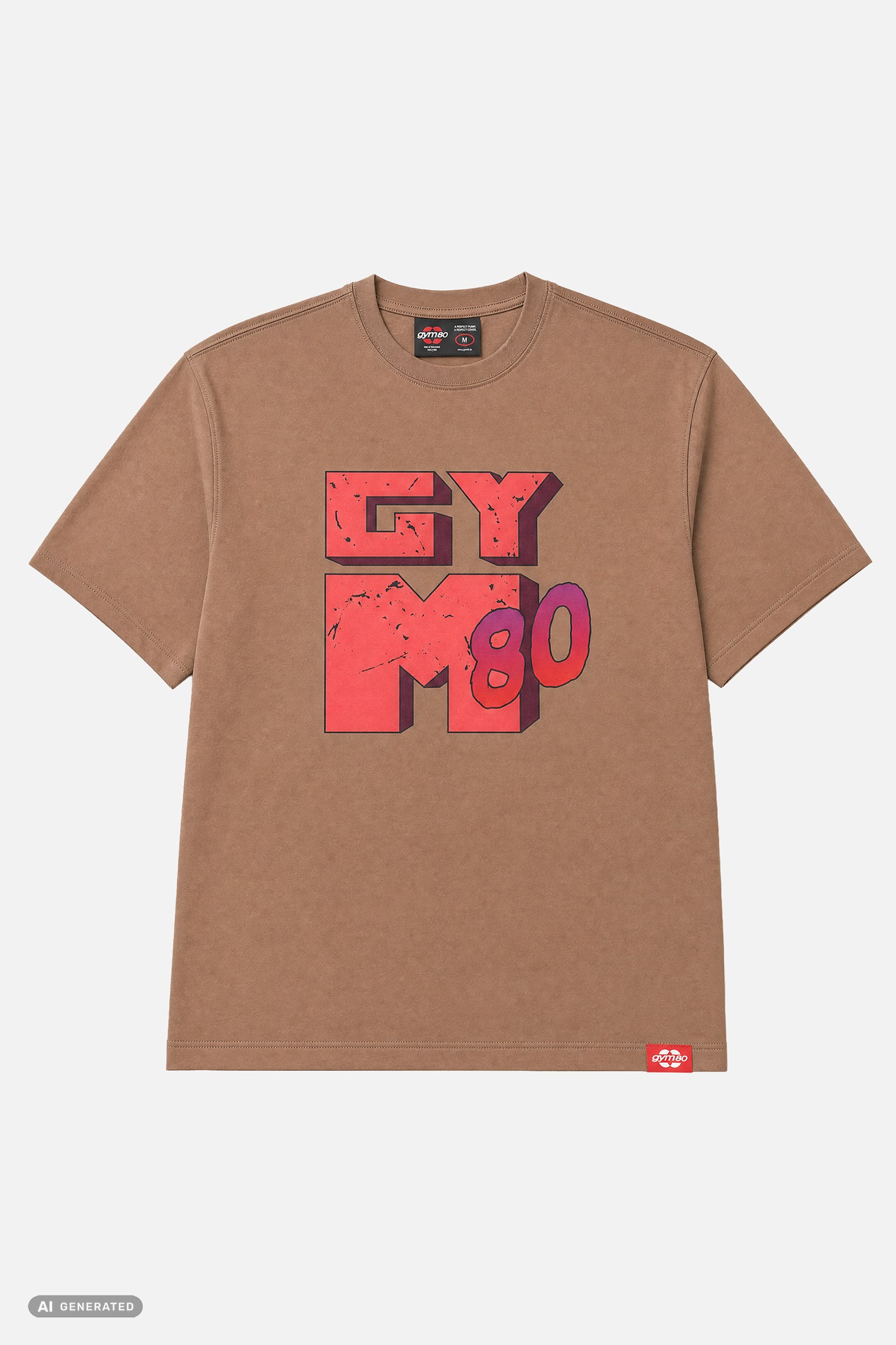 GYM80 RETRO REGULAR T-SHIRT BROWN
