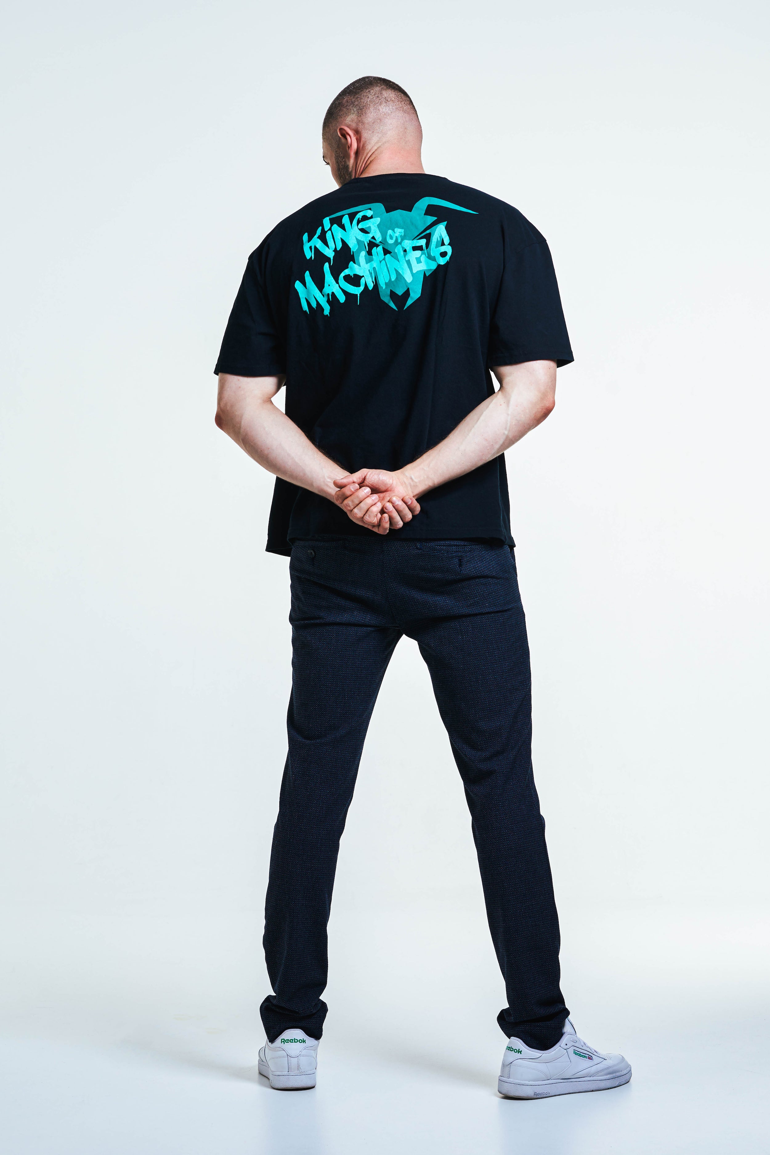 OVERSIZE T-SHIRT „KING OF MACHINES“ - Black washed