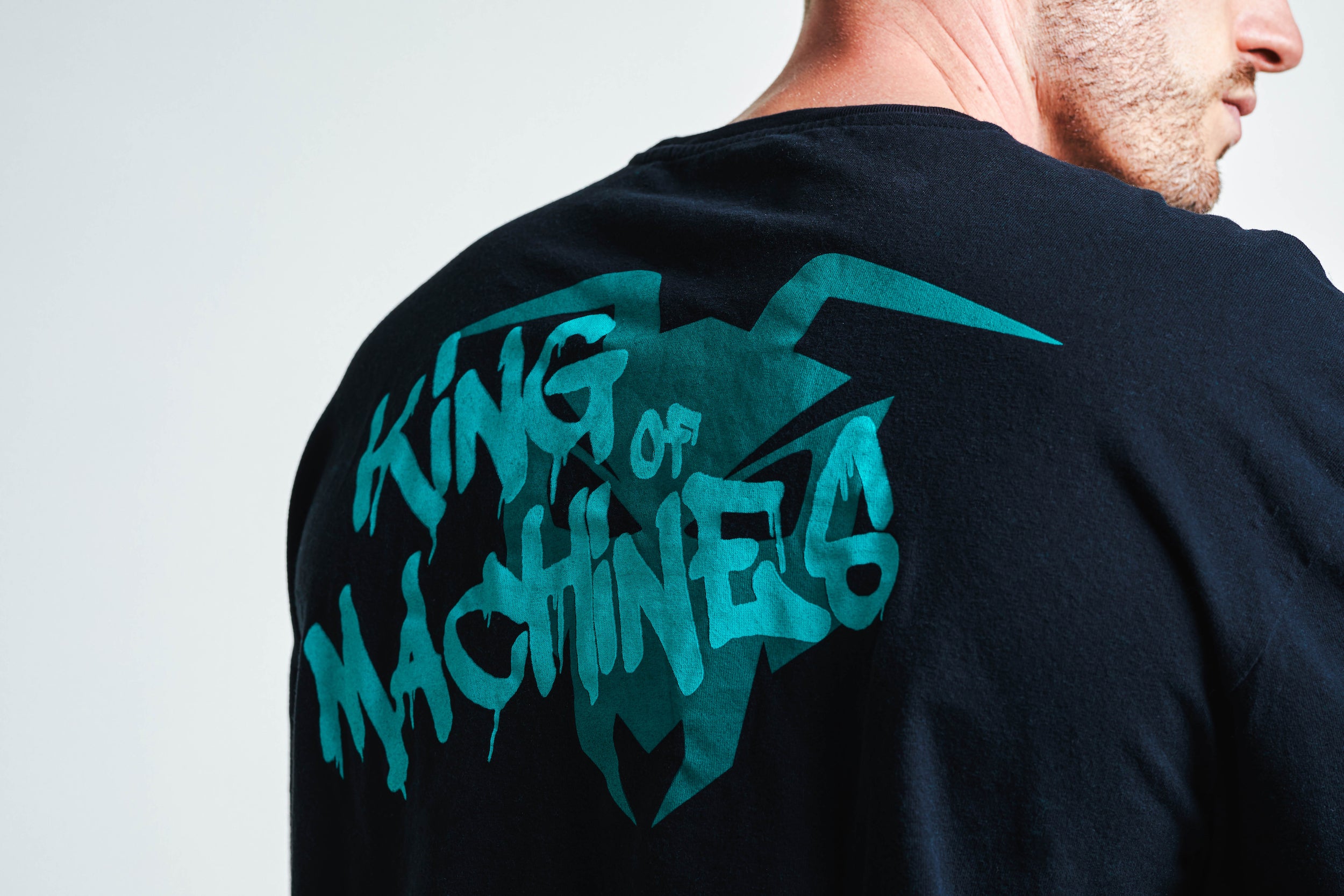 OVERSIZE T-SHIRT „KING OF MACHINES“ - Black washed