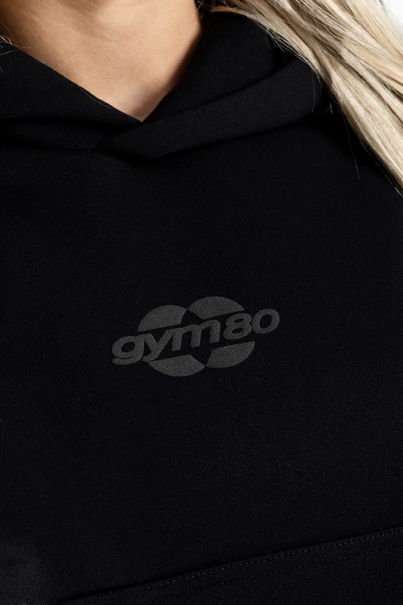 LADIES CROPPED HOODIE BLACK
