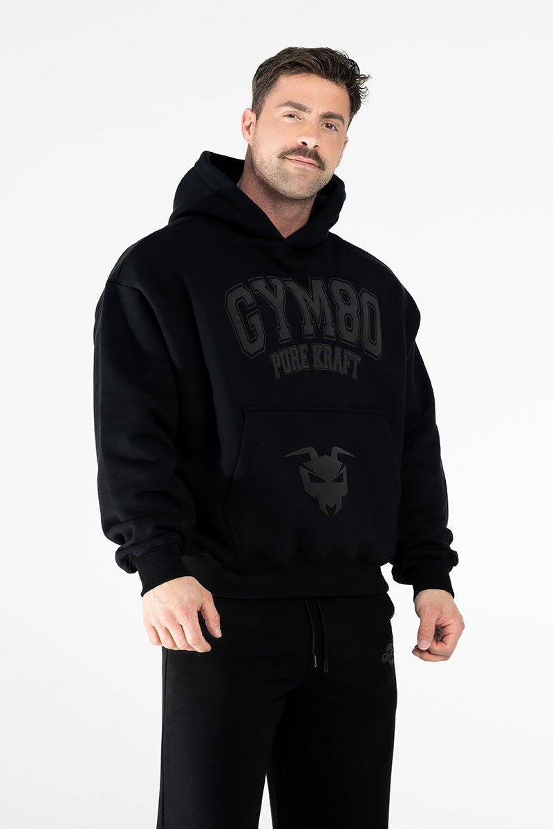 PURE KRAFT/GYM80 OVERSIZE HOODIE BLACK
