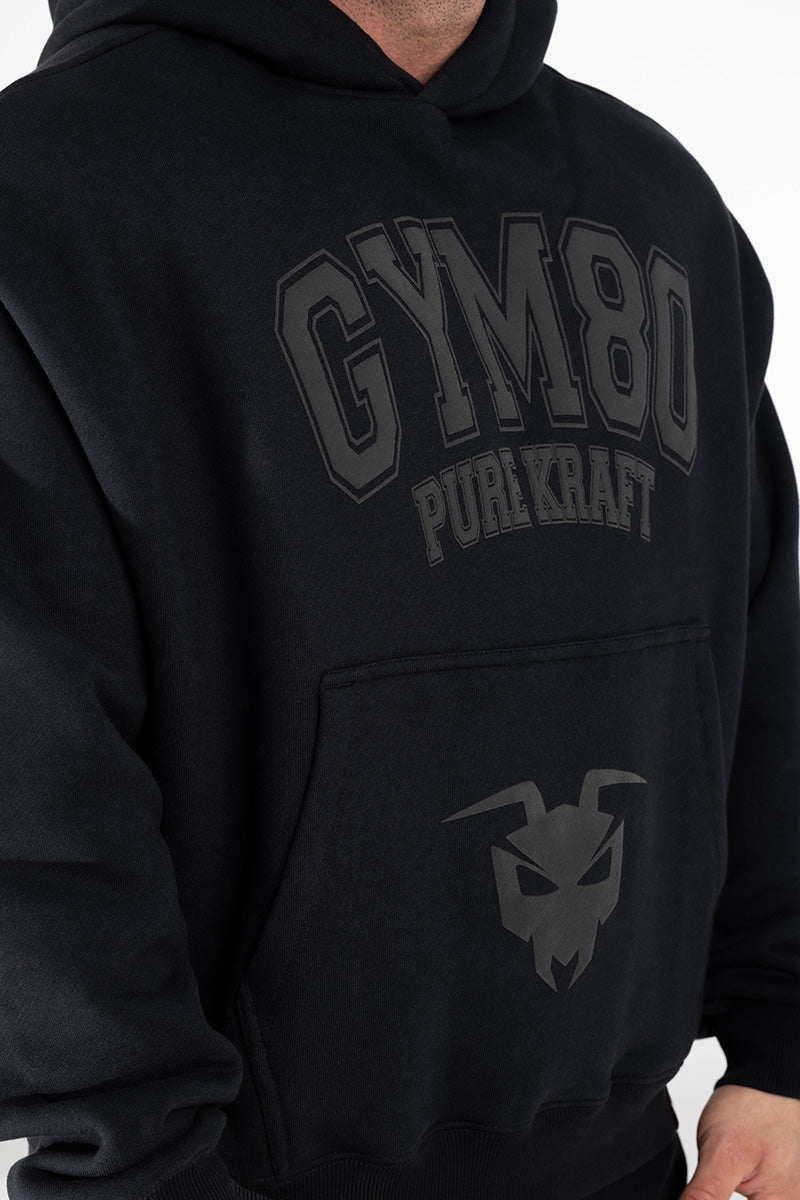 PURE KRAFT/GYM80 OVERSIZE HOODIE BLACK