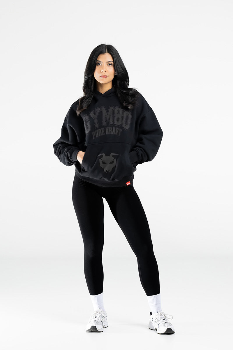 PURE KRAFT/GYM80 OVERSIZE HOODIE BLACK