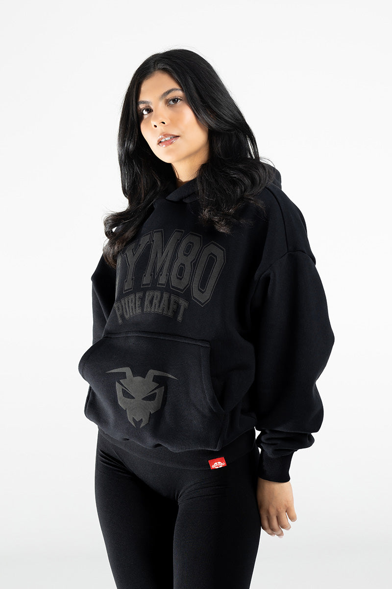 PURE KRAFT/GYM80 OVERSIZE HOODIE BLACK