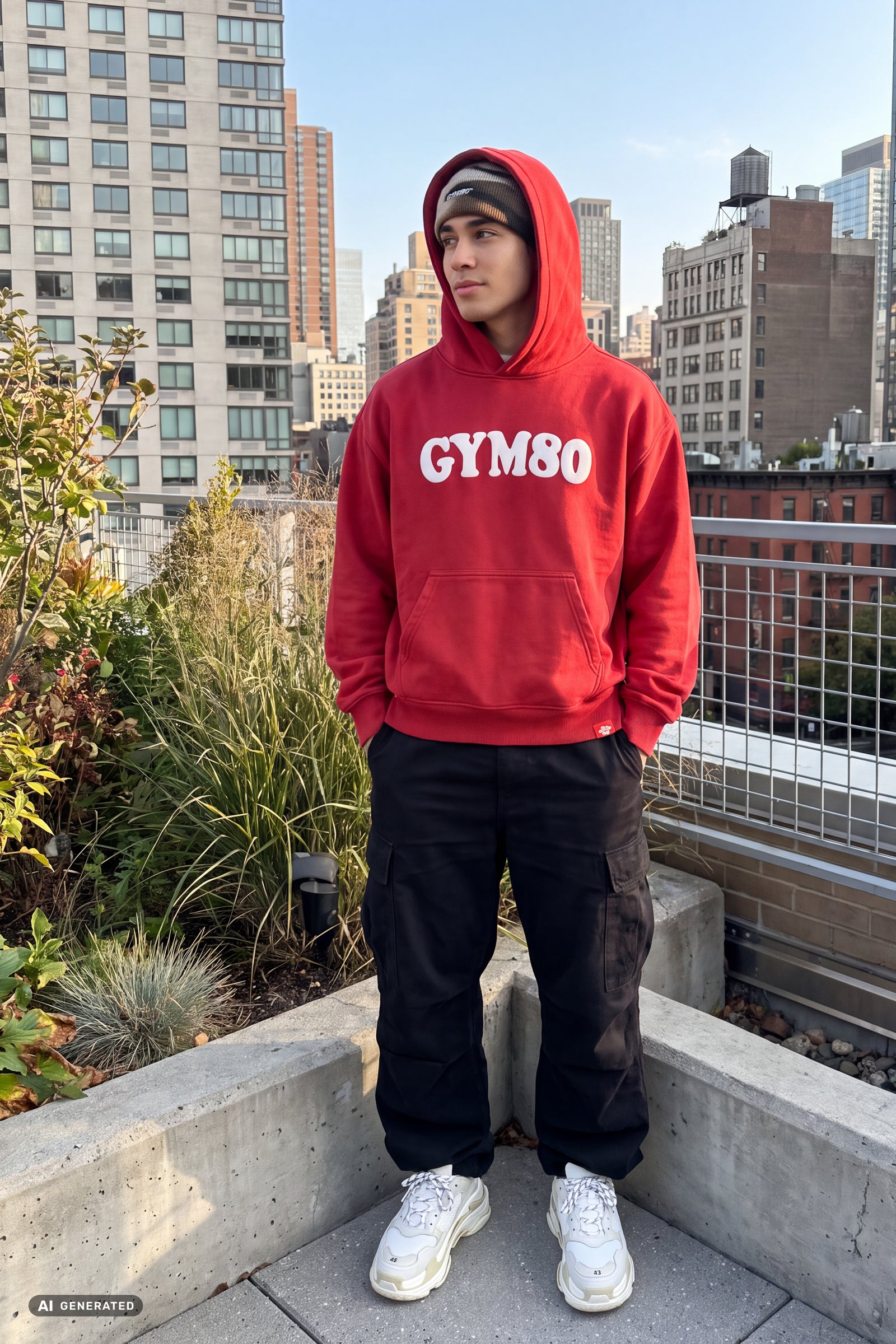 GYM80 OVERSIZE HOODIE RED