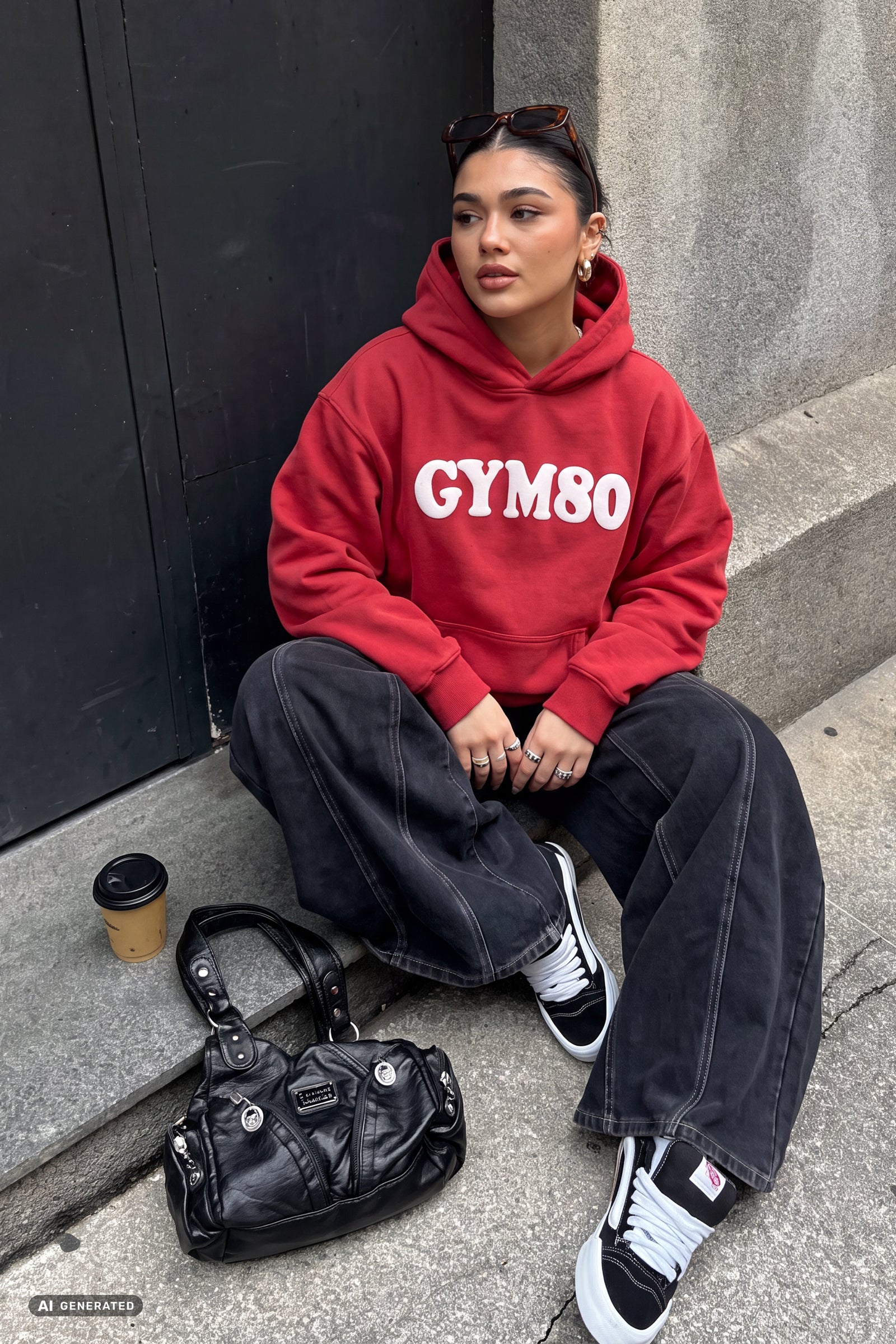 GYM80 OVERSIZE HOODIE RED