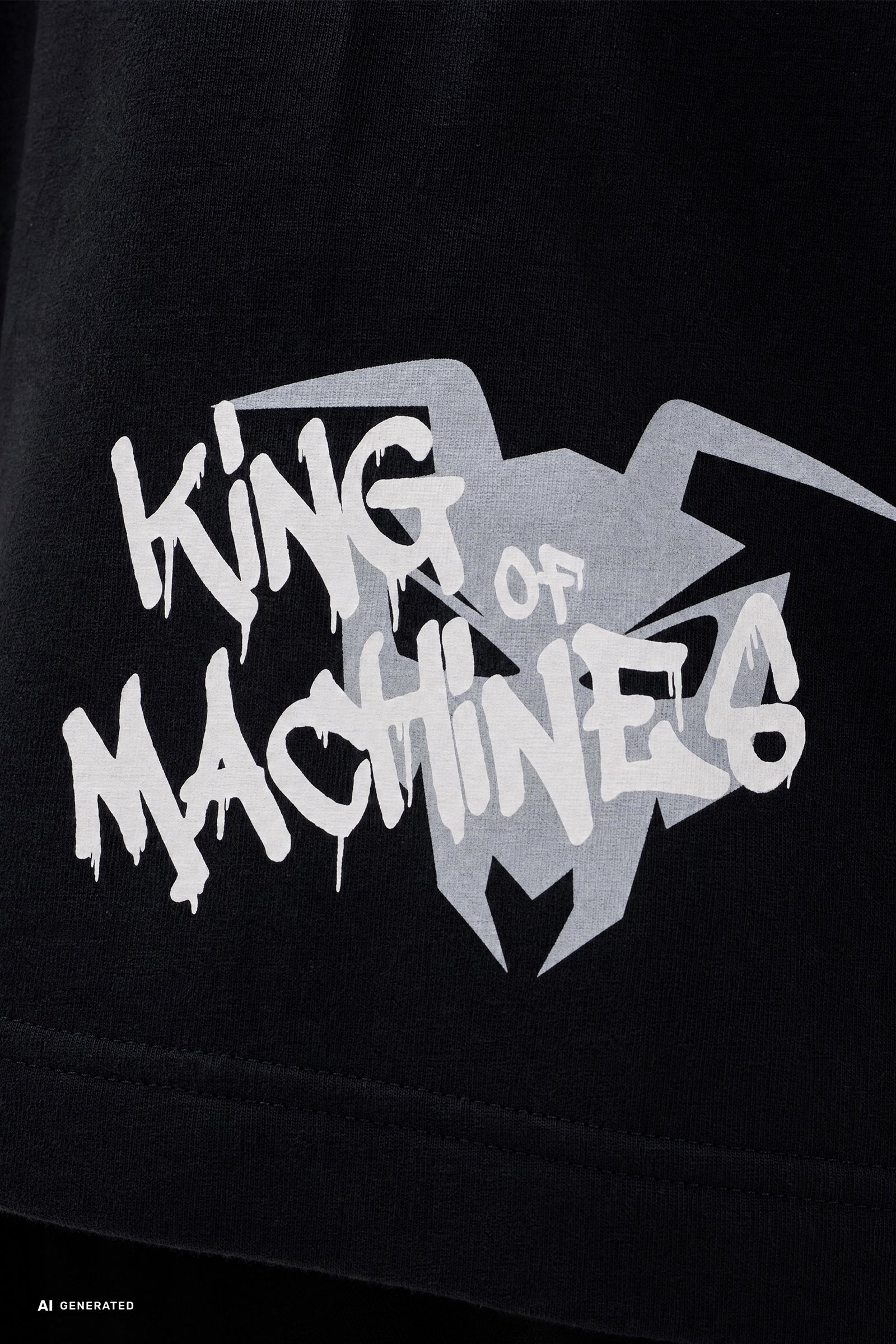 SWEAT SHORTS BERMUDA  „KING OF MACHINES“ - Black