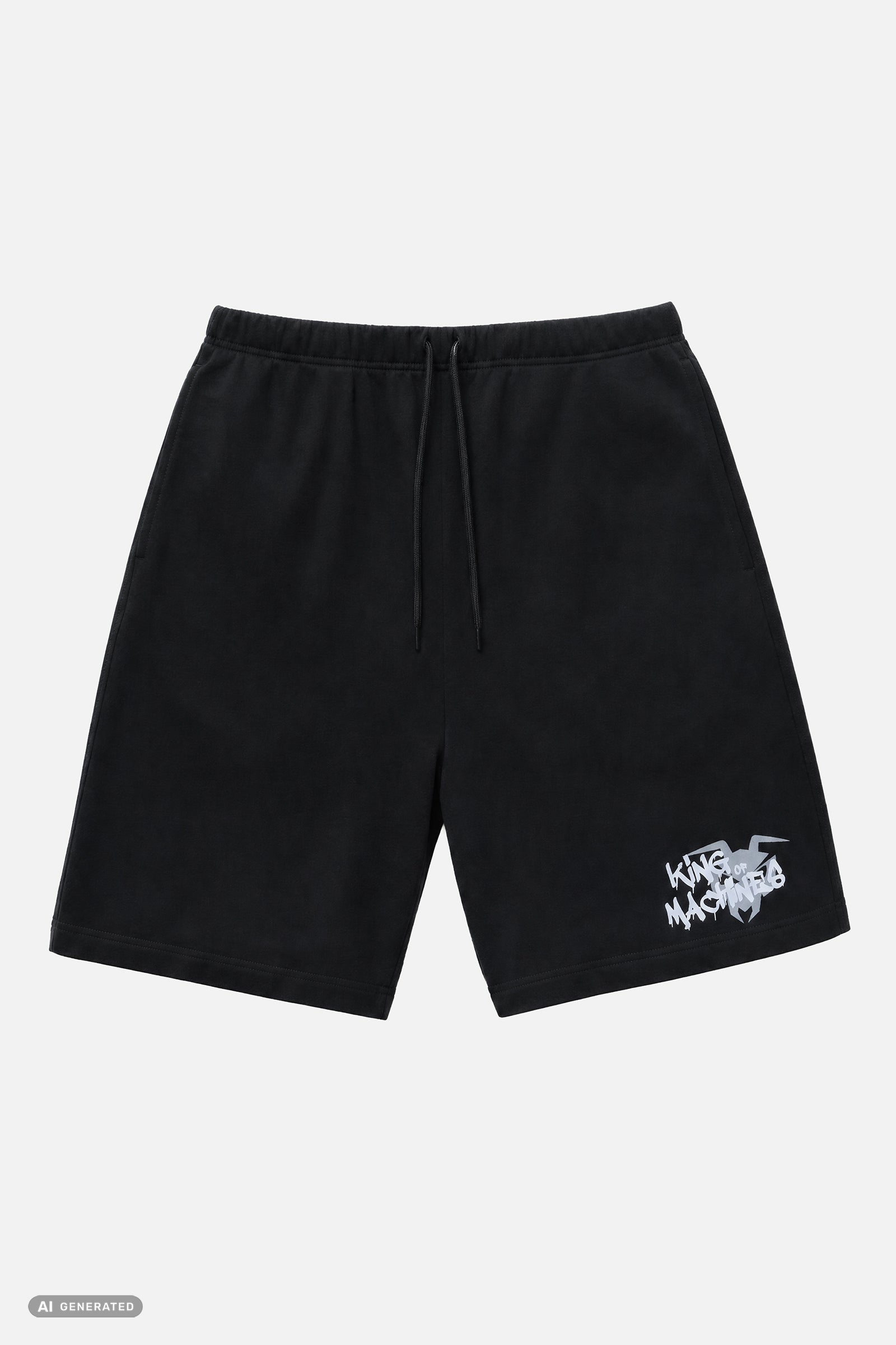 SWEAT SHORTS BERMUDA  „KING OF MACHINES“ - Black