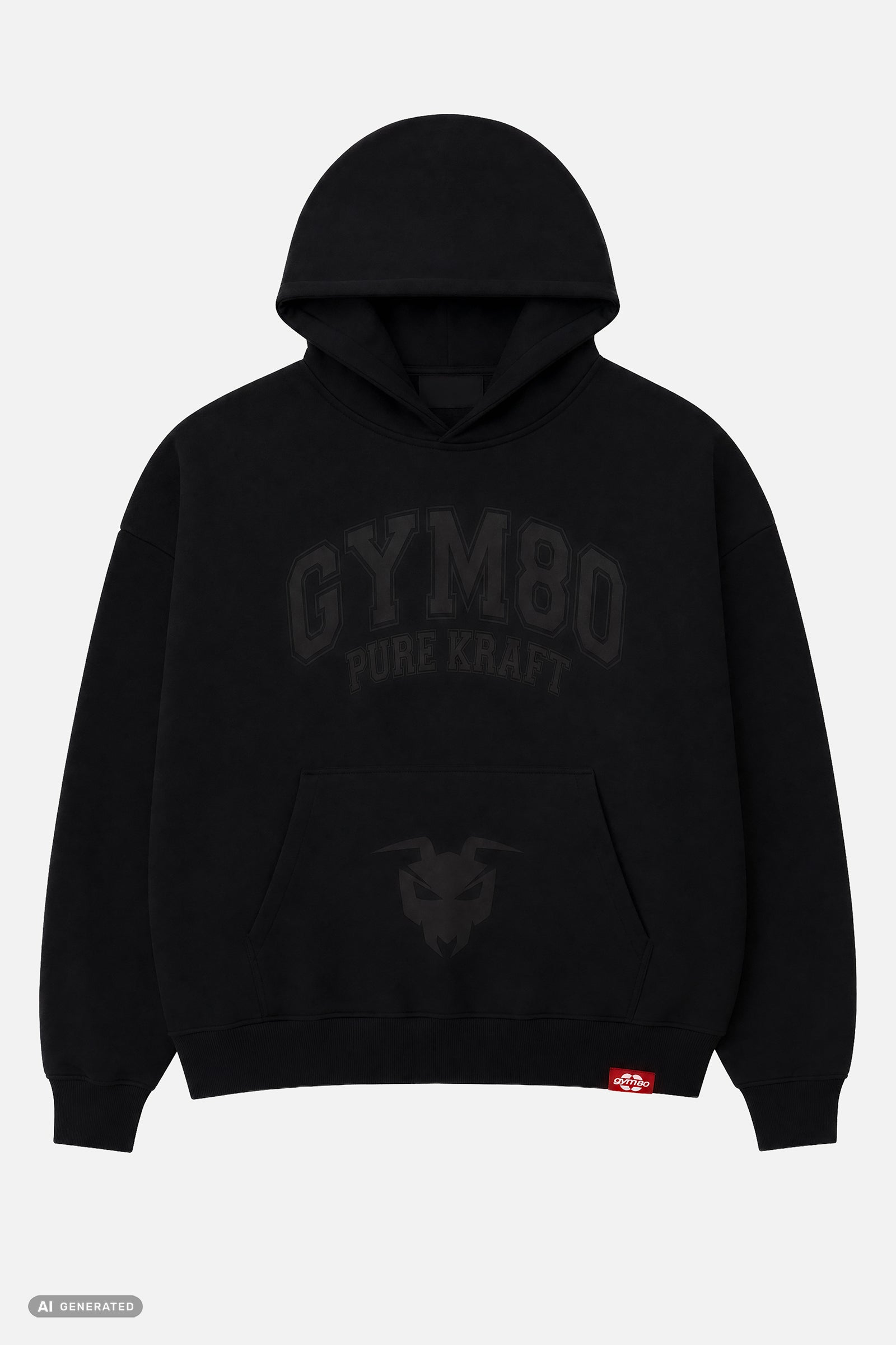 PURE KRAFT/GYM80 OVERSIZE HOODIE BLACK