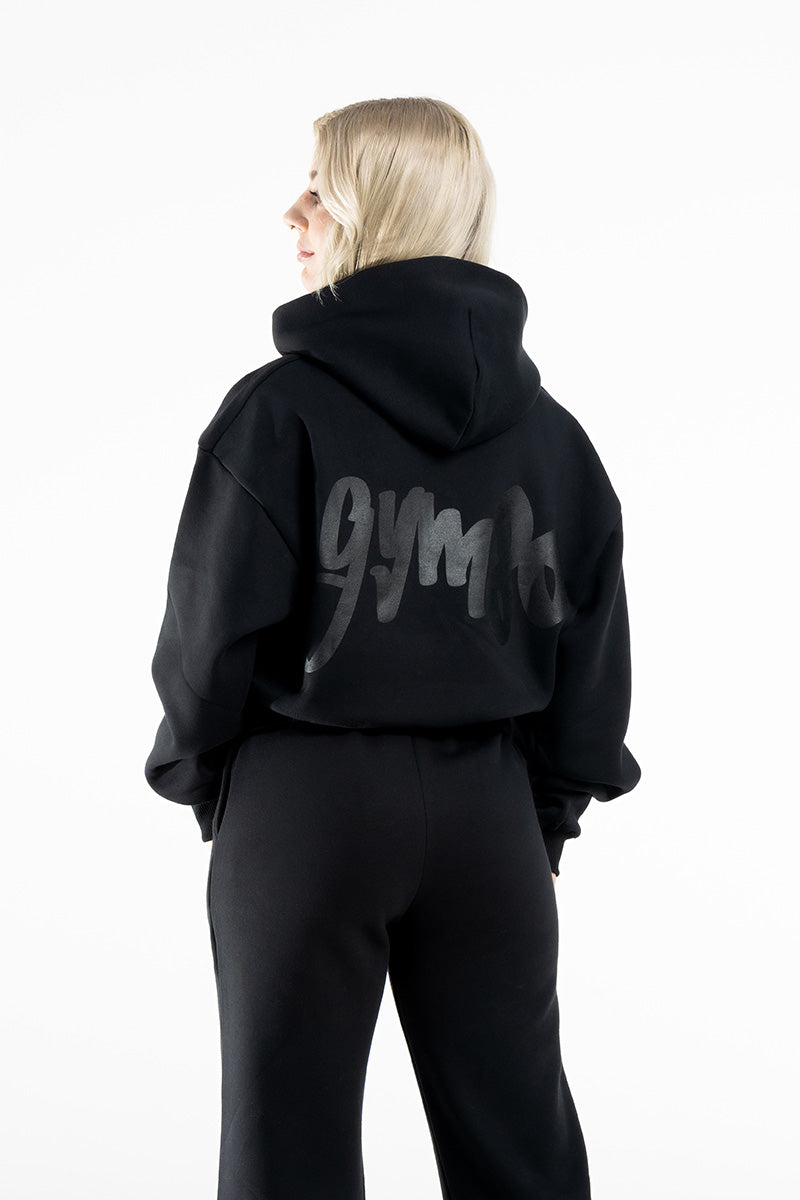 LADIES CROPPED HOODIE BLACK