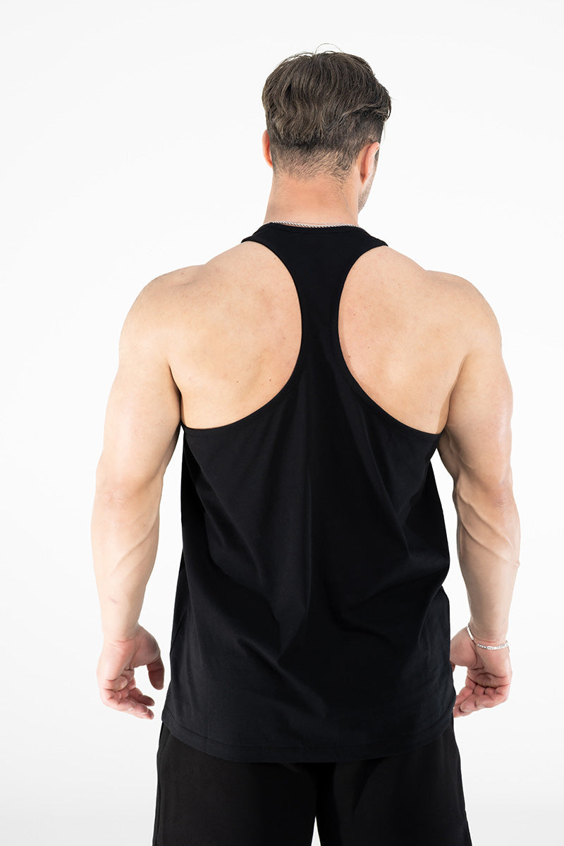 PURE KRAFT RINGER MUSCLE SHIRT BLACK