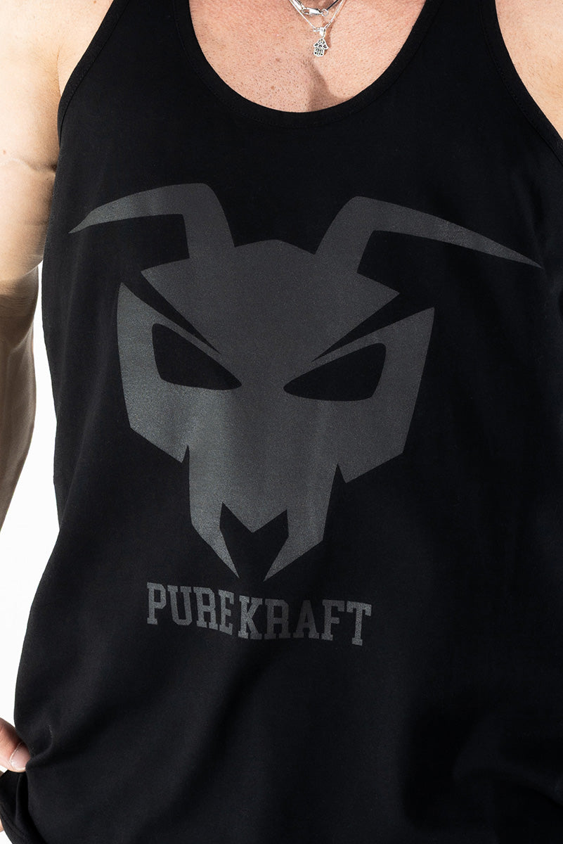 PURE KRAFT RINGER MUSCLE SHIRT BLACK