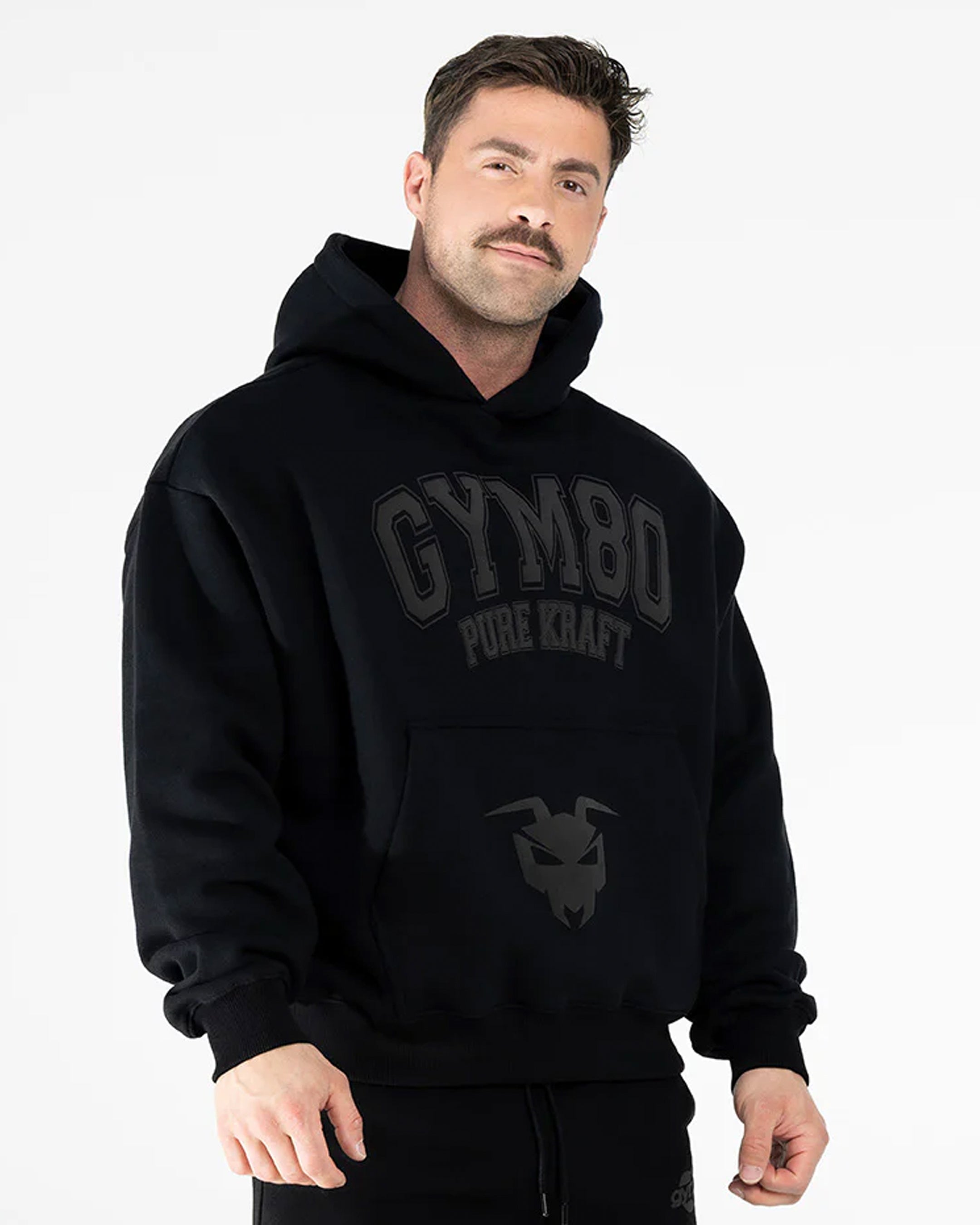 PURE KRAFT/GYM80 OVERSIZE HOODIE BLACK
