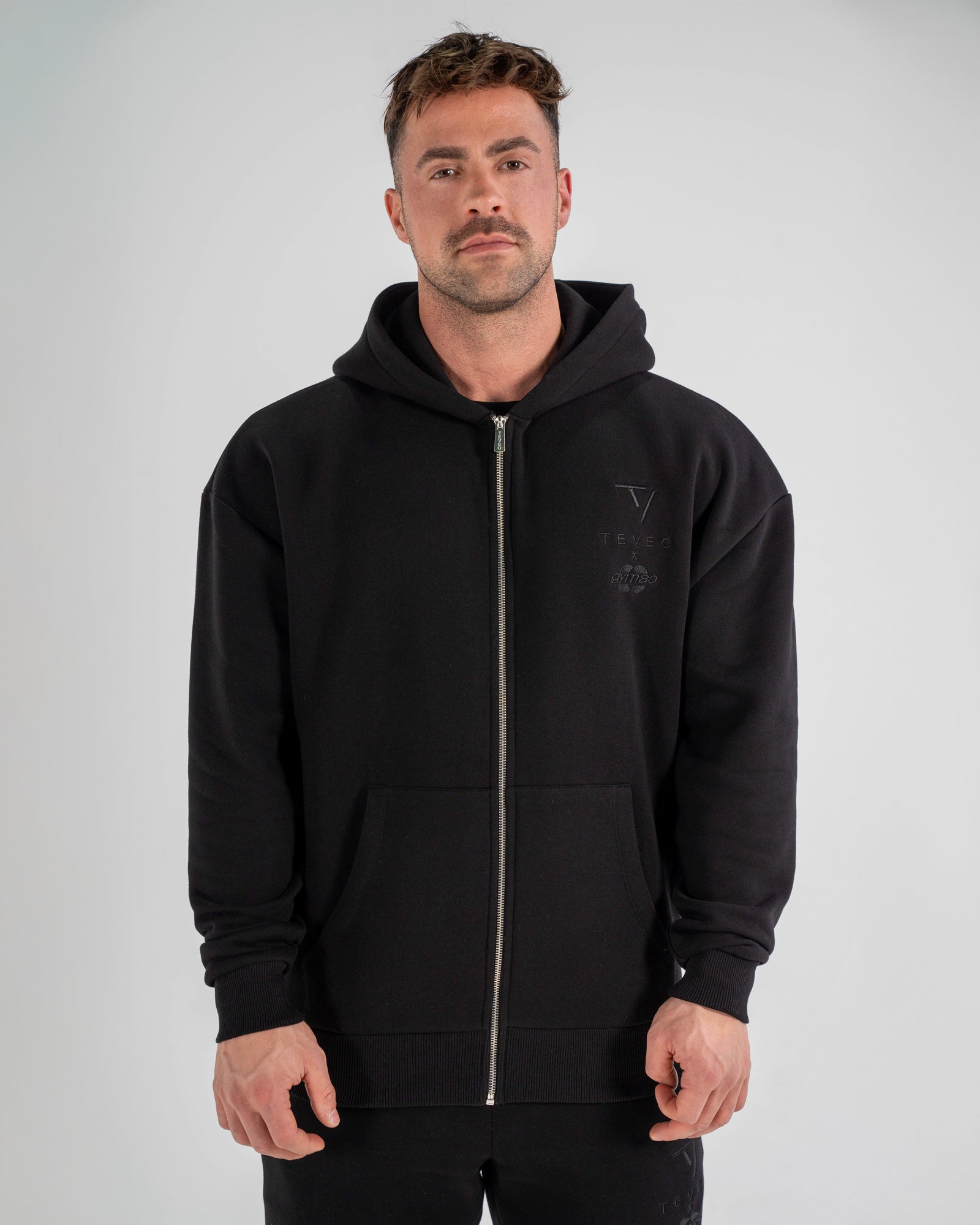 ARRIVAL OVERSIZED ZIP HOODIE - BLACK